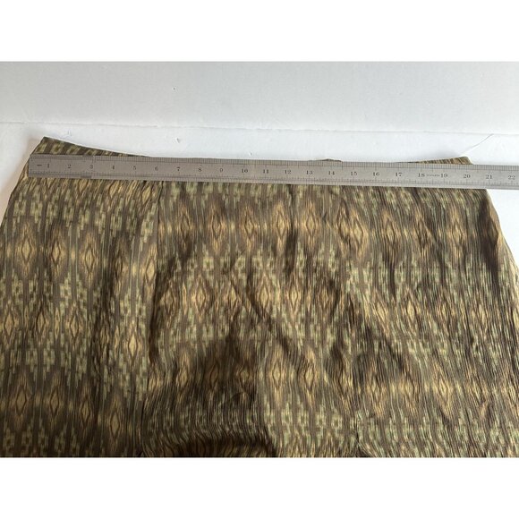 Lauren Ralph Lauren Tahiti Midi Skirt Womens 18W Brown Silk Lined‎ Boho Rustic - Picture 6 of 9